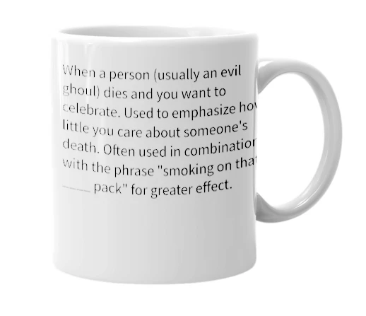 White mug with the definition of 'Rip Bozo'