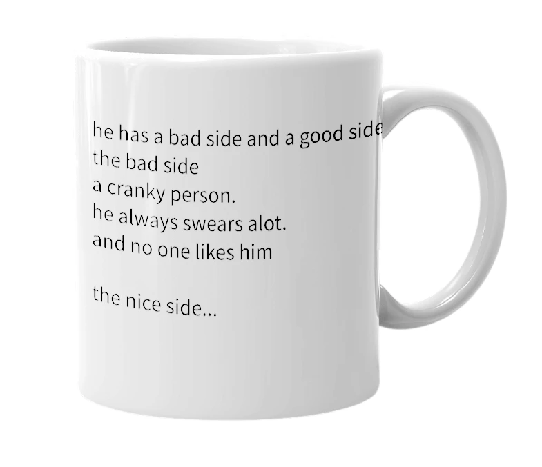White mug with the definition of 'deivendram'
