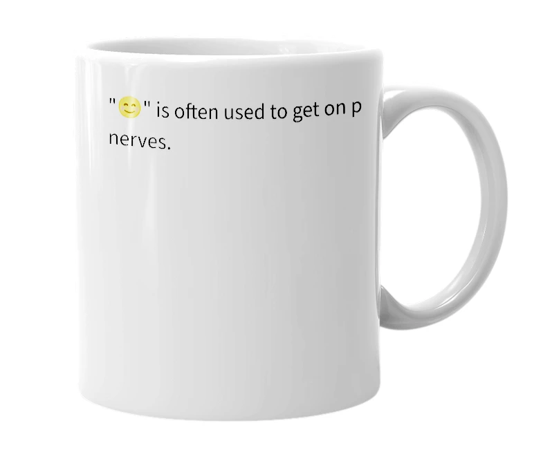 White mug with the definition of 'Shtefka emoji'