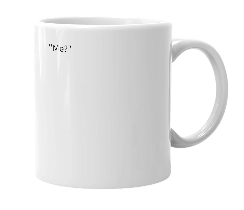 White mug with the definition of 'Mweh'