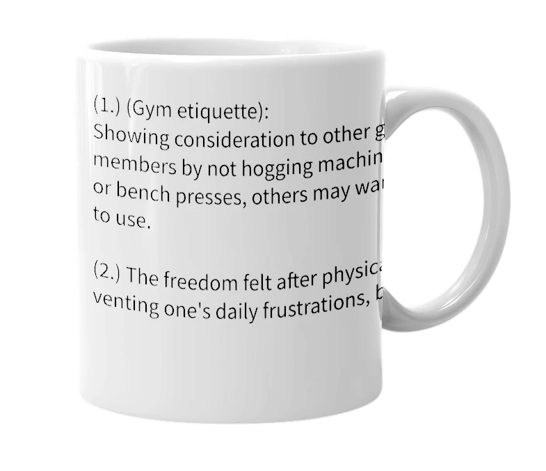 White mug with the definition of 'Freedom of the Press'