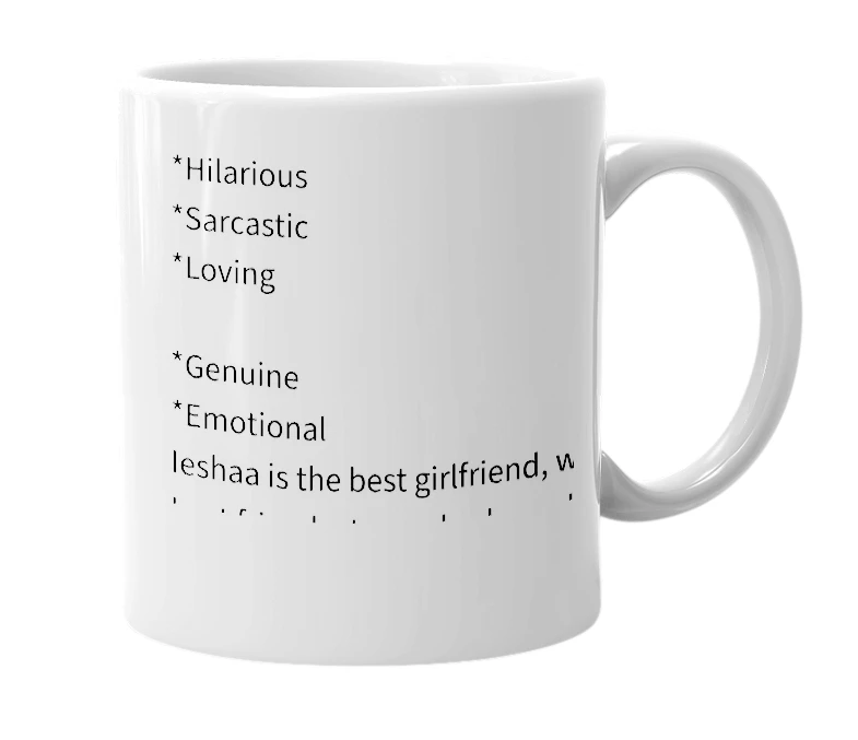 White mug with the definition of 'ieshaa'