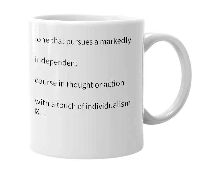 White mug with the definition of 'indavidualist'