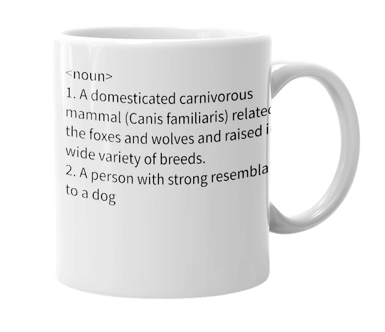 White mug with the definition of 'Jha'