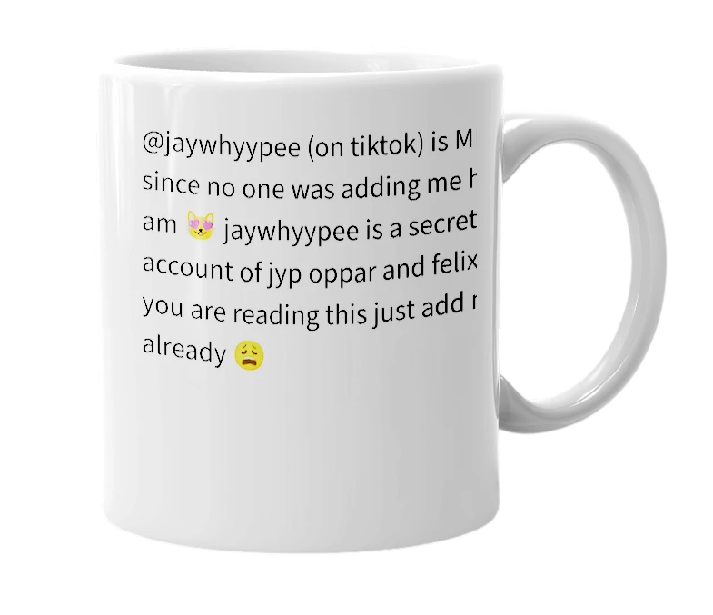 White mug with the definition of 'jaywhyypee'