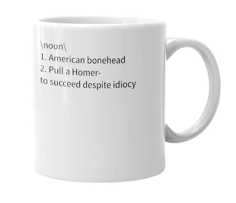 White mug with the definition of 'Homer'