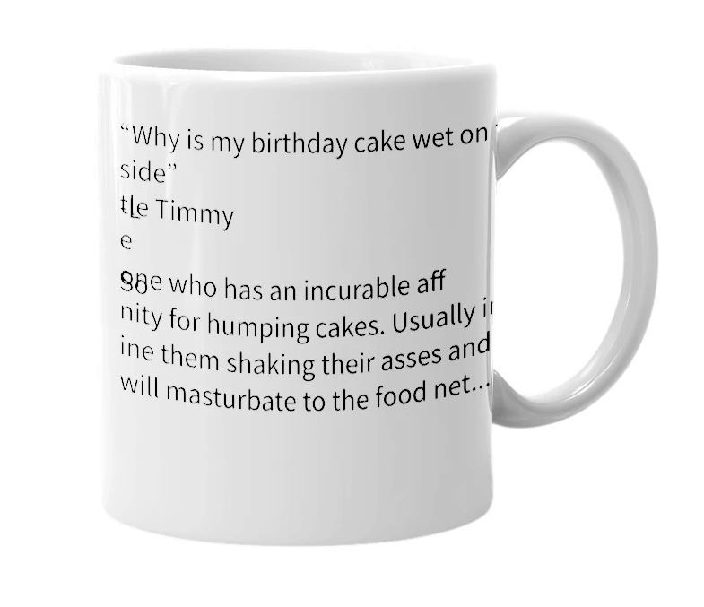 White mug with the definition of 'Yeet caker'