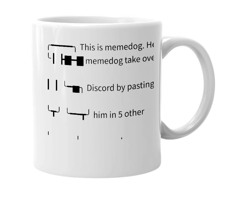 White mug with the definition of 'Meme Dog'