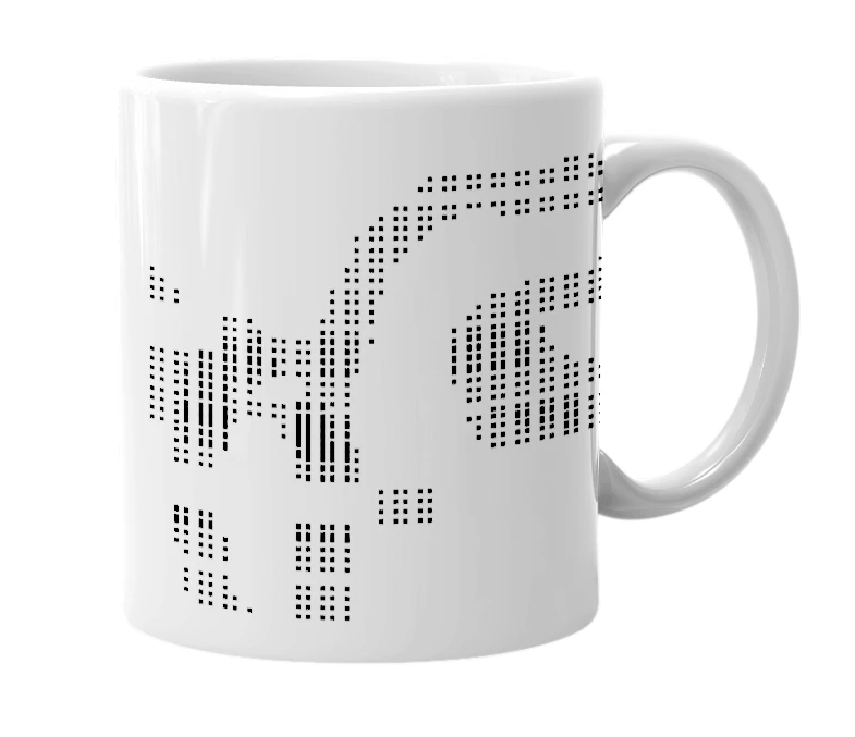 White mug with the definition of 'Curie'