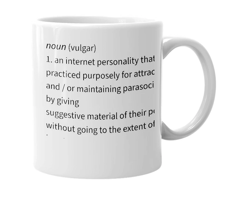 White mug with the definition of 'Ratpossel'