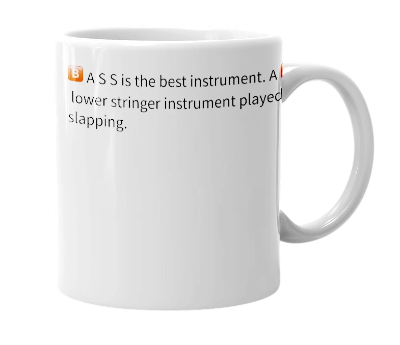 White mug with the definition of '🅱️ A S S'