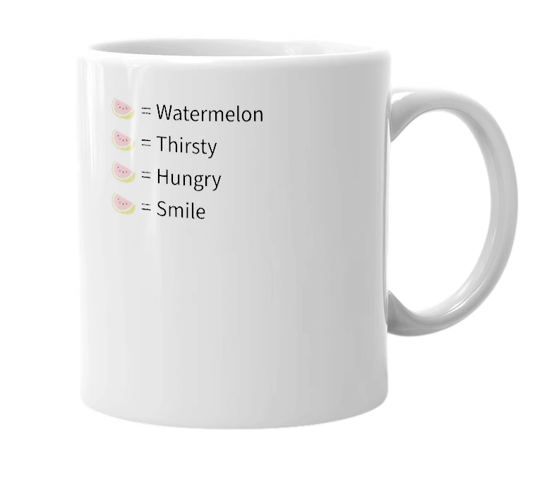 White mug with the definition of '🍉'