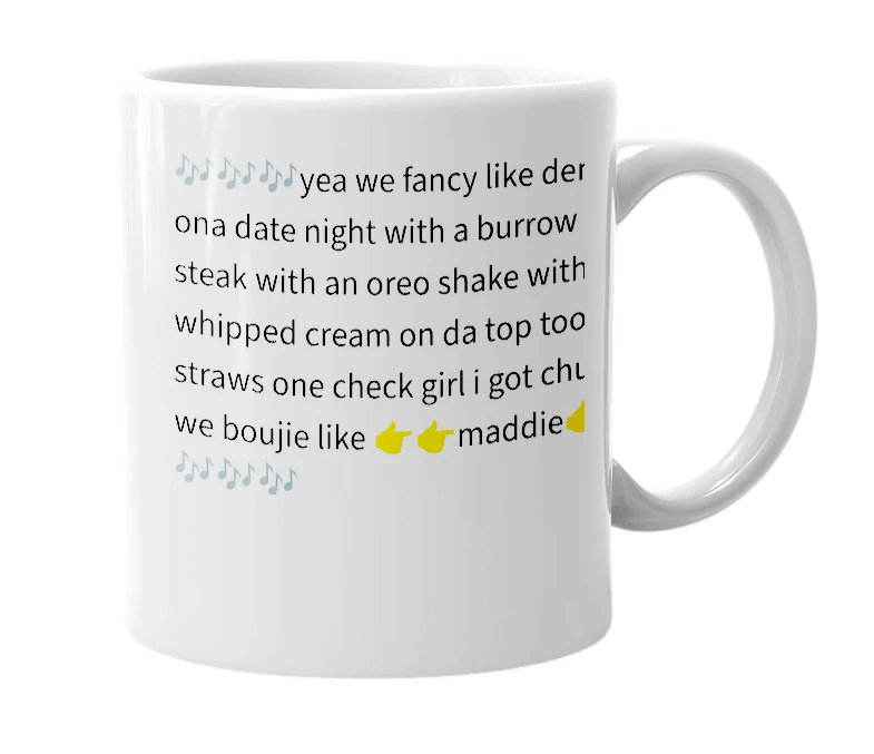 White mug with the definition of 'dennyslove'