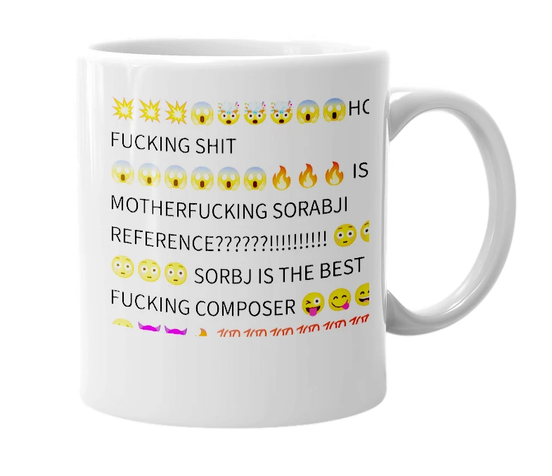 White mug with the definition of 'Sorbj reference'