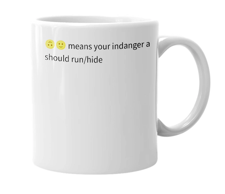 White mug with the definition of '🙃🙂'