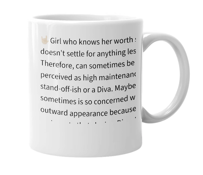 White mug with the definition of 'Prissy Little Missy'