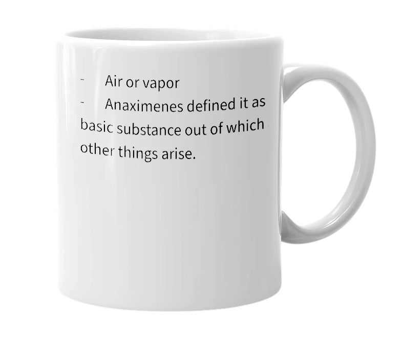 White mug with the definition of 'Aer'