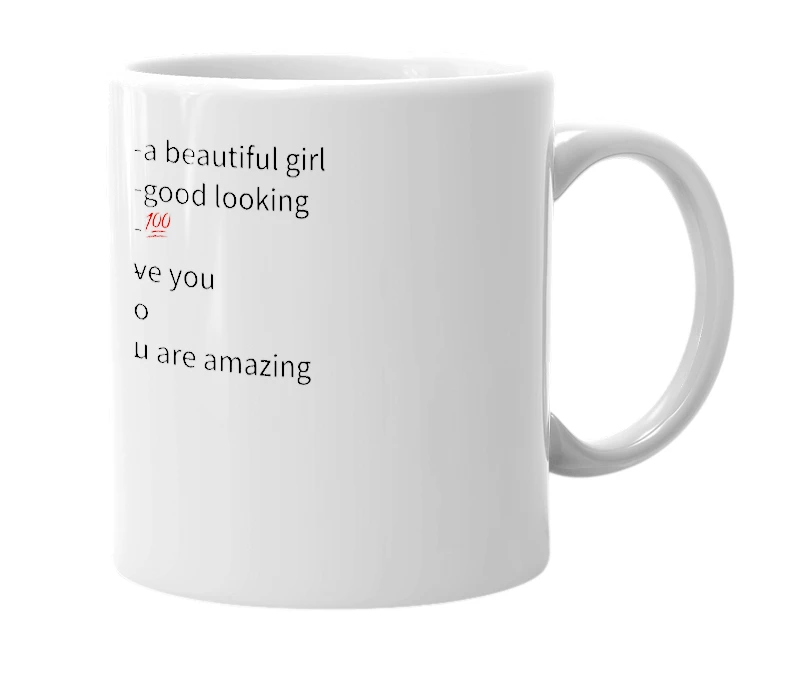 White mug with the definition of 'jannely'
