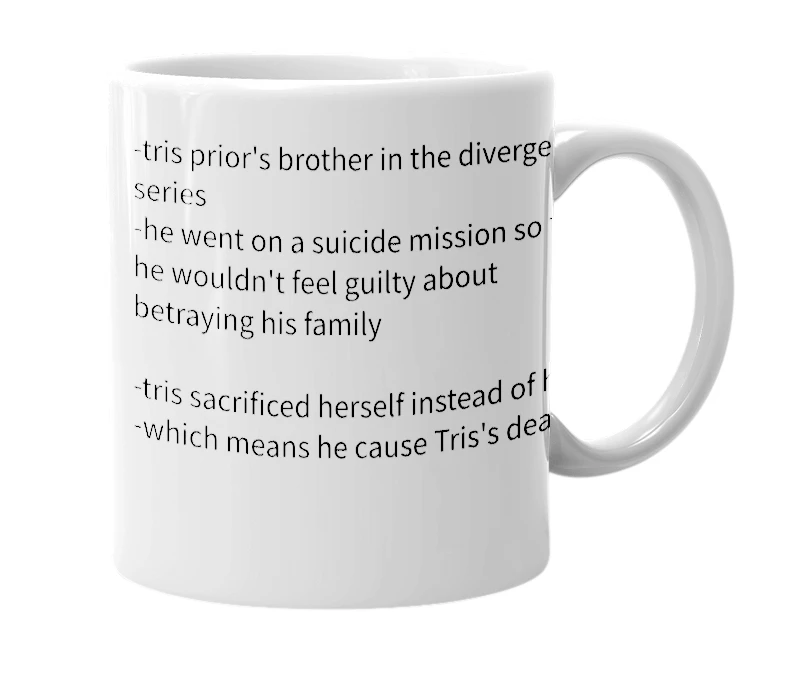 White mug with the definition of 'caleb prior'