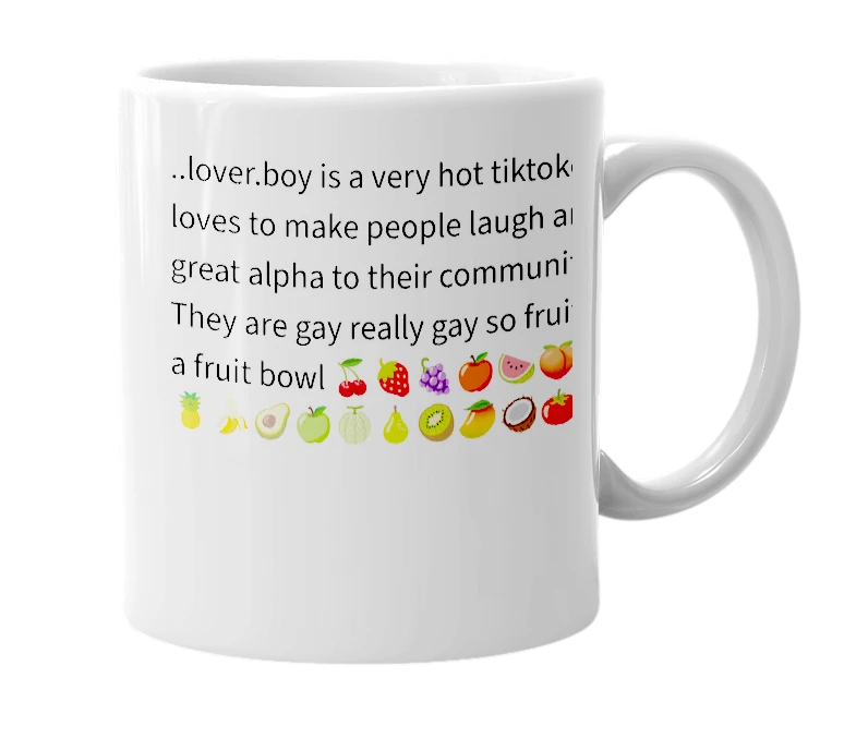 White mug with the definition of '..lover.boy'