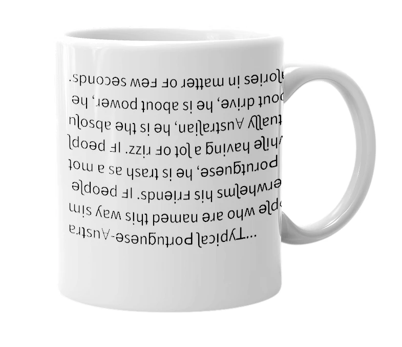 White mug with the definition of 'Francisco Fernandes'