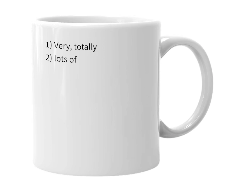 White mug with the definition of 'Hella'