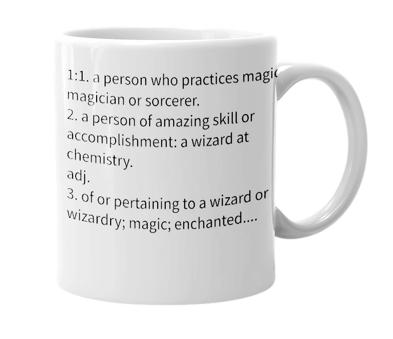 White mug with the definition of 'Diz'