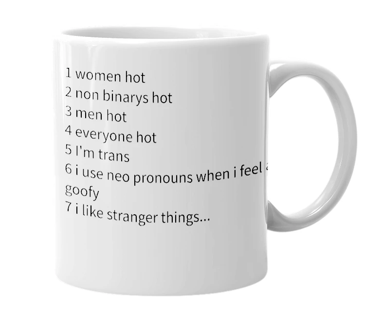 White mug with the definition of 'top ten reasons why I'm gay'