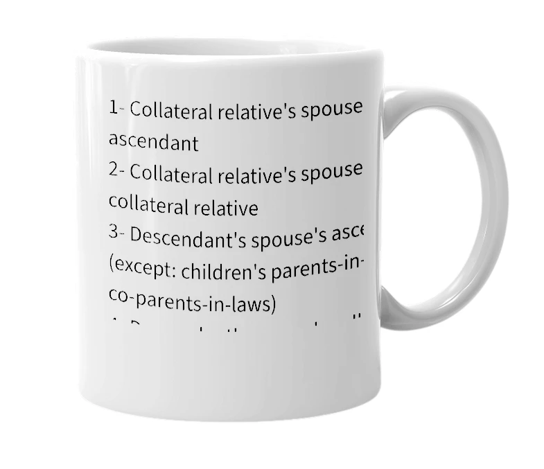 White mug with the definition of '—'
