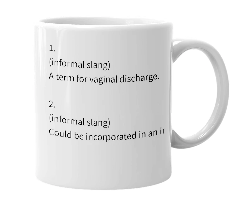 White mug with the definition of 'scooch'