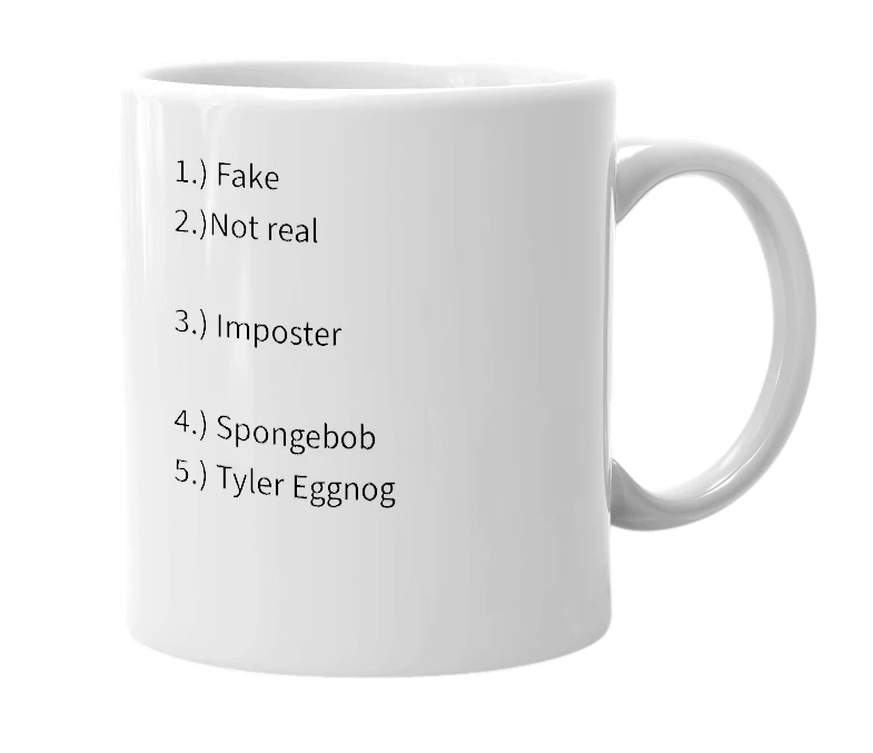 White mug with the definition of 'Fraud'