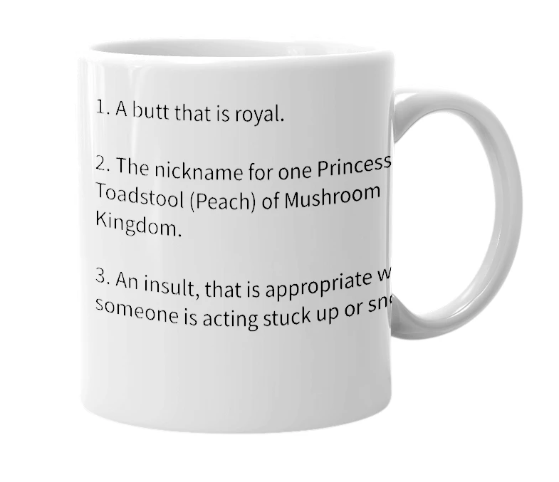 White mug with the definition of 'Royal Rumpus'