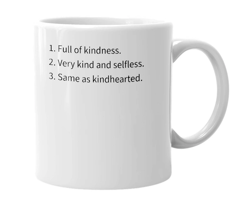 White mug with the definition of 'Kindful'