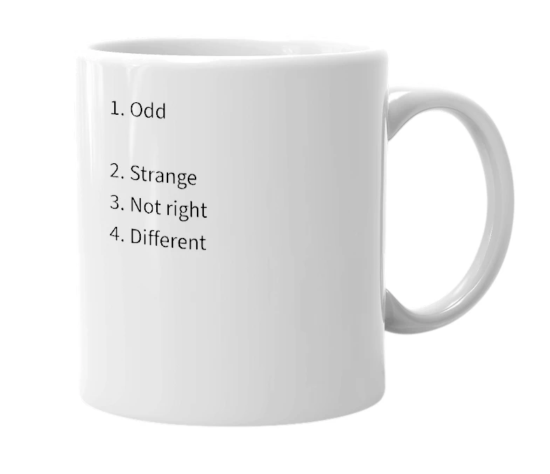 White mug with the definition of 'ireggy'