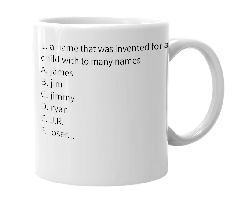 White mug with the definition of 'Jer'