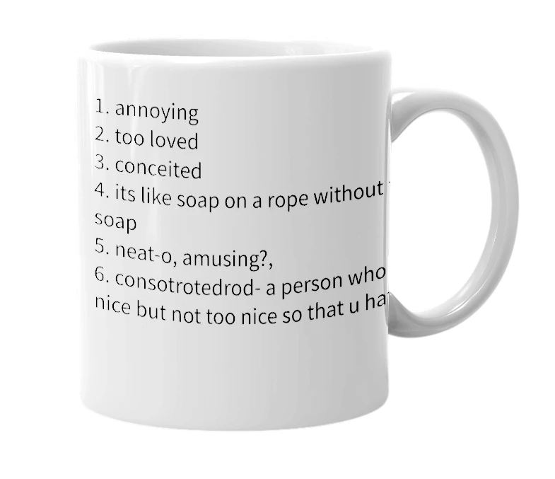 White mug with the definition of 'Mal'