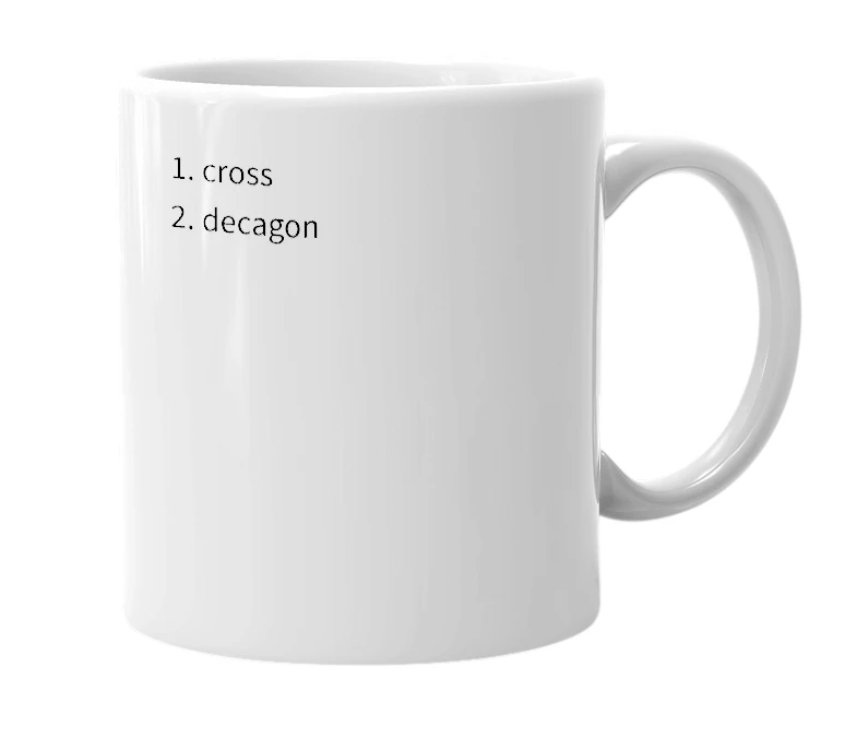 White mug with the definition of 'holygon'