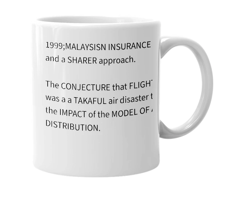 White mug with the definition of 'TAKAFUL'
