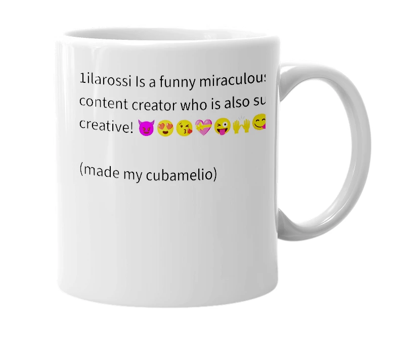 White mug with the definition of '1ilarossi'