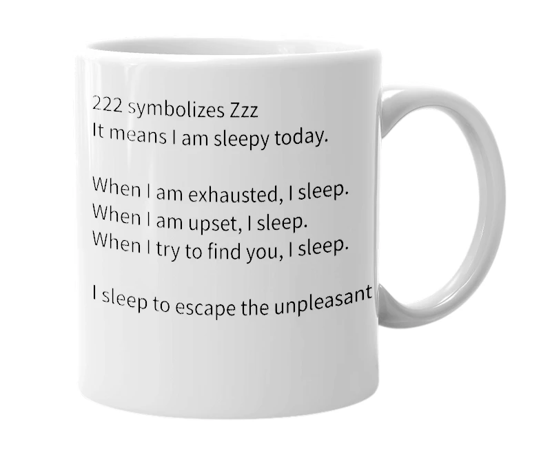 White mug with the definition of 'ZzZ'