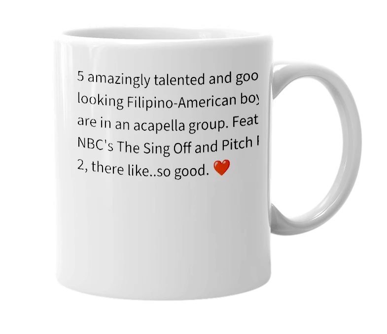 White mug with the definition of 'Filharmonic'