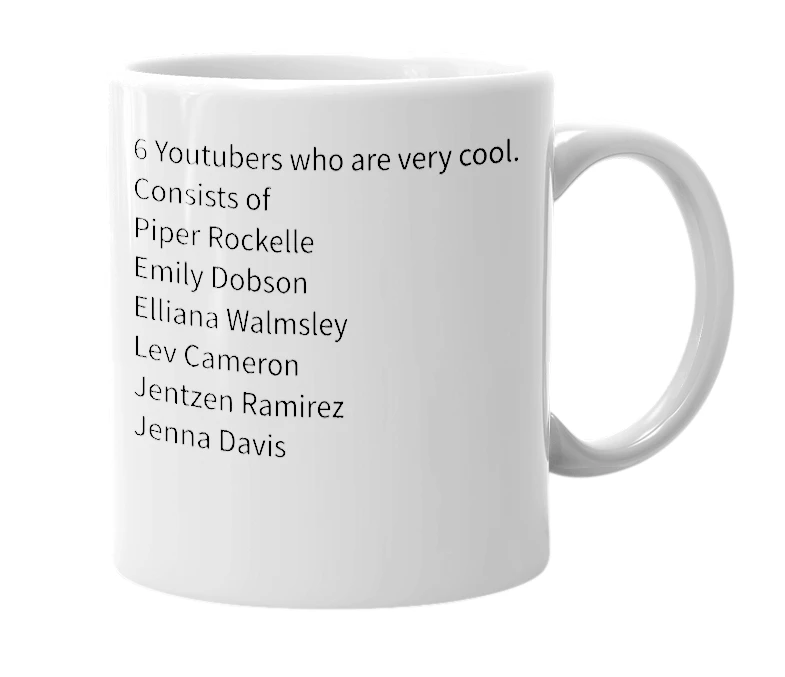 White mug with the definition of 'Piper’s Squad'