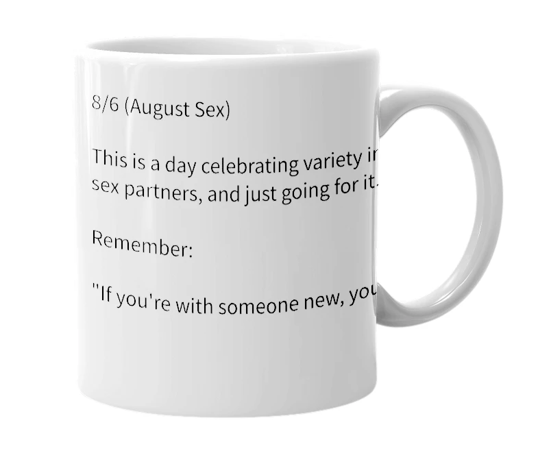 White mug with the definition of 'National Fuck Day'