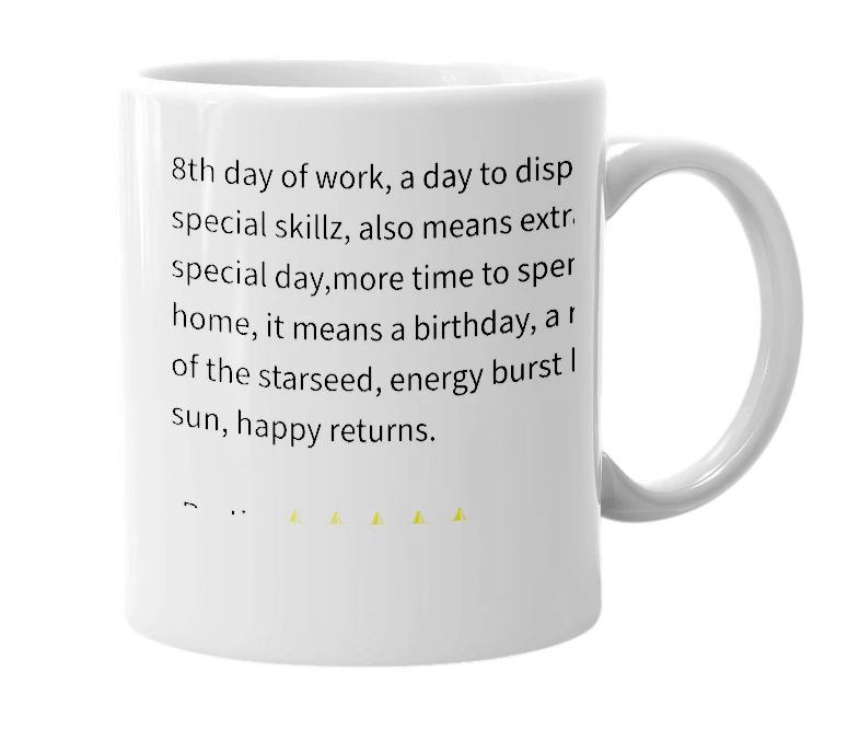 White mug with the definition of 'Star Day'