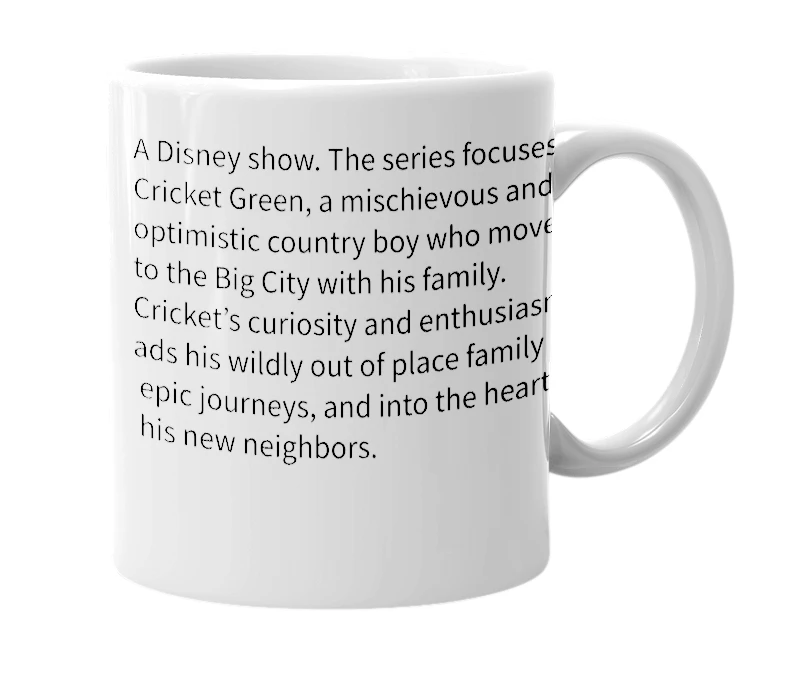 White mug with the definition of 'Big City Greens'