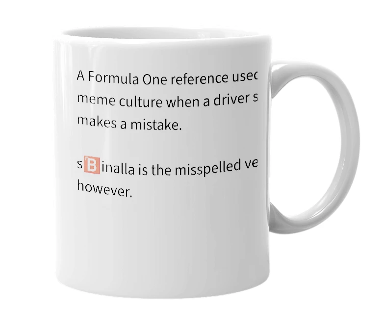 White mug with the definition of 's🅱️innala'