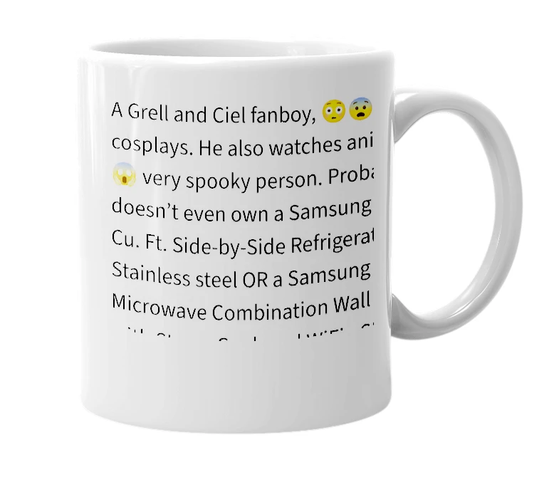 White mug with the definition of 'cielphantomhivesbf'