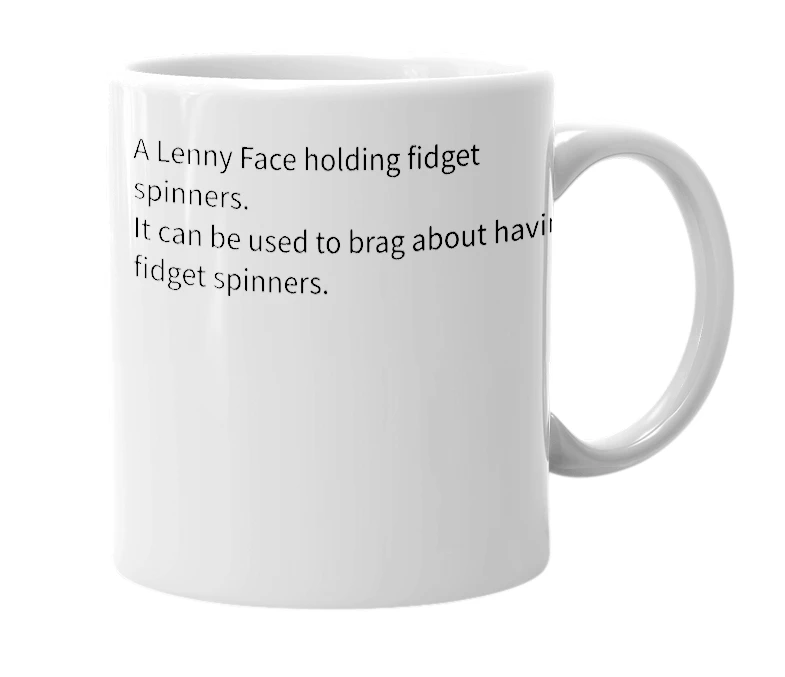 White mug with the definition of '߷ ( ͡° ͜ʖ ͡°)߷'