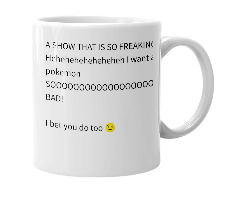 White mug with the definition of 'Pokemon'