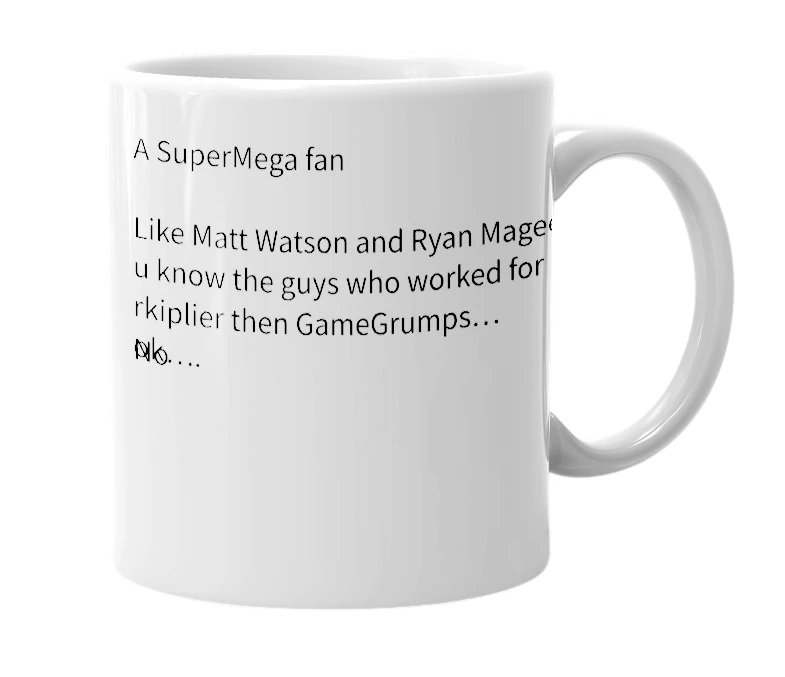 White mug with the definition of 'Megahead'